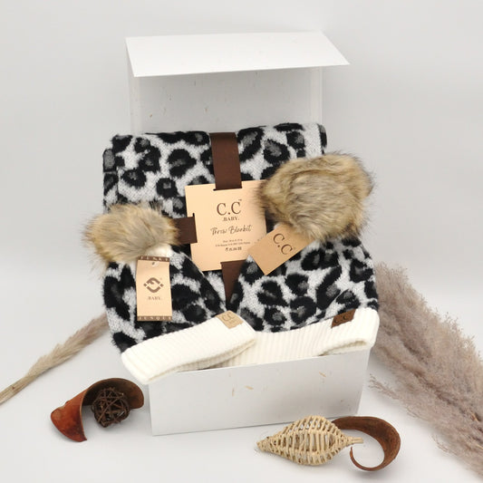 Mom & baby winter warm box - leopard print